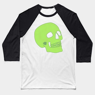 Minimal Neon Skull - green Baseball T-Shirt